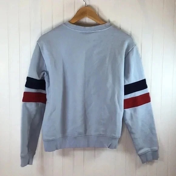 ❄️ FILA | Women's Michele Crewneck L/S Fila logo Ribbed Sweatshirt M/Light Blue - Picture 5 of 8